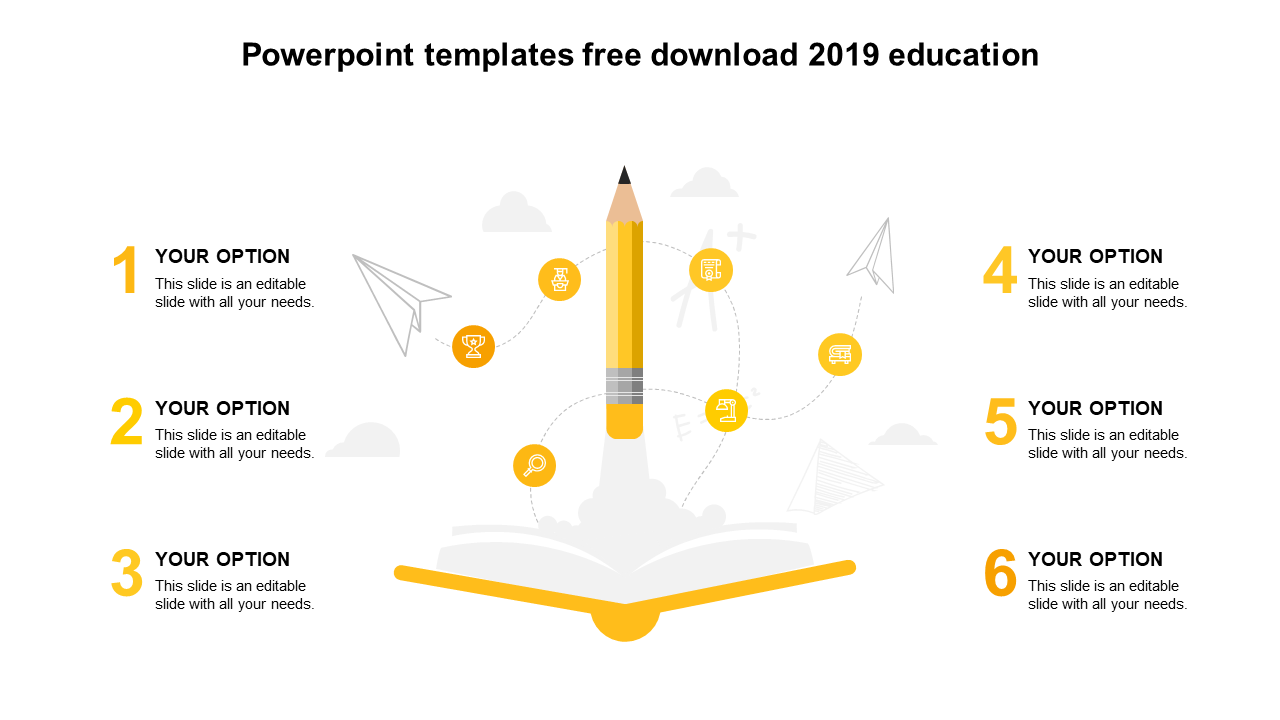 powerpoint templates free download 2019 education-yellow